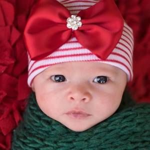 NEW ILYBEAN ruby nursery hat in red/white